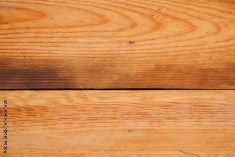 Fototapeta premium Wood Texture Background. Sliced weathered live pine board. Flatlay