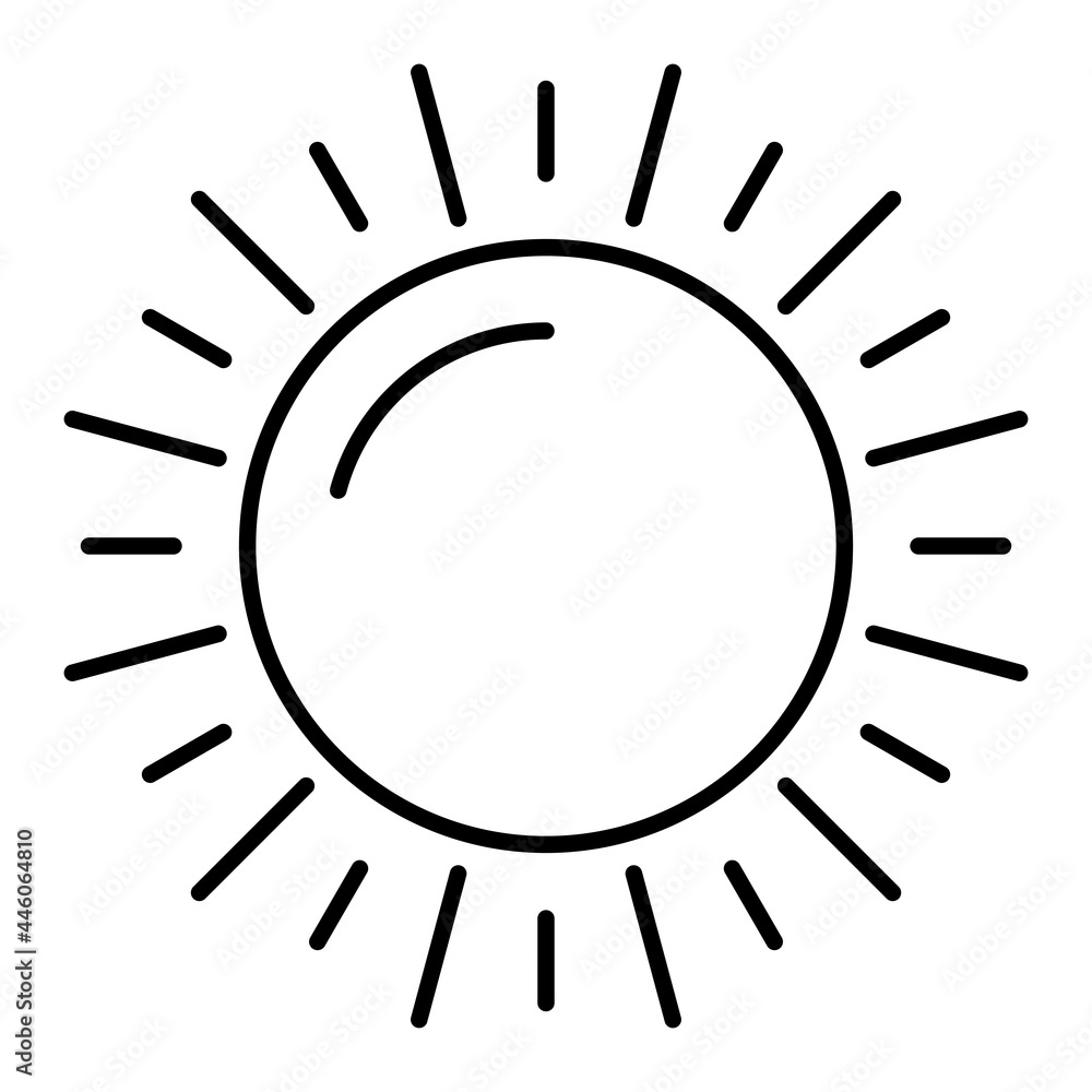 Vector Sun Outline Icon Design