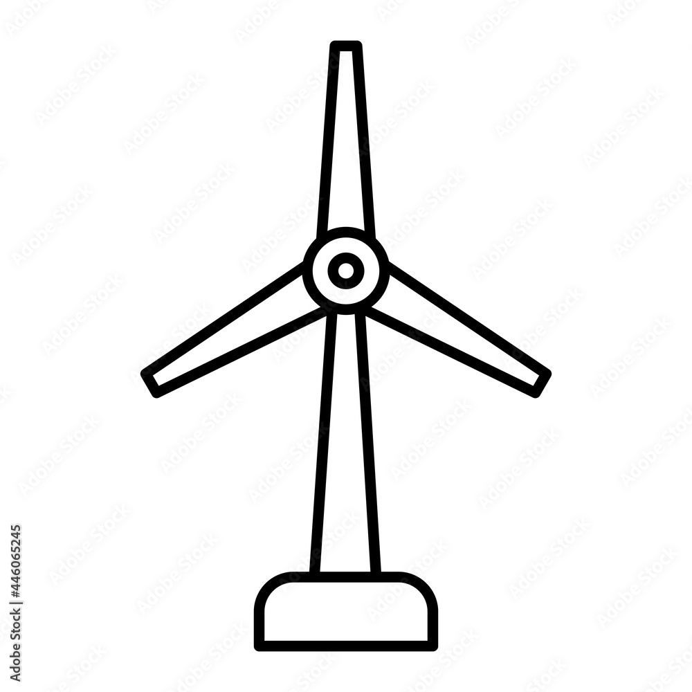 Vector Windmill Outline Icon Design Vector Windmill Outline Icon Design