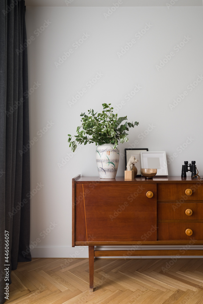 Retro cupboard with stylish decorations Retro cupboard with stylish decorations