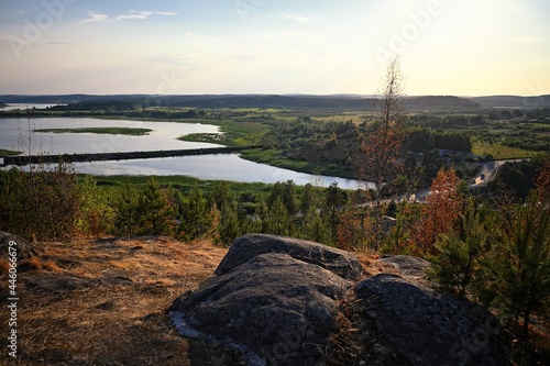 Karelia from height of hillfort on Mount Paaso near the city of Sortavala photo