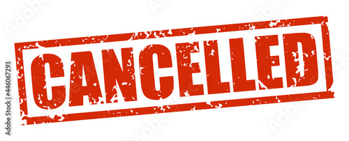 red rubber stamp cancelled