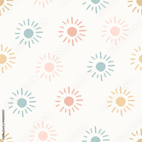 Hand drawn modern doodle seamless pattern. Pastel grunge background