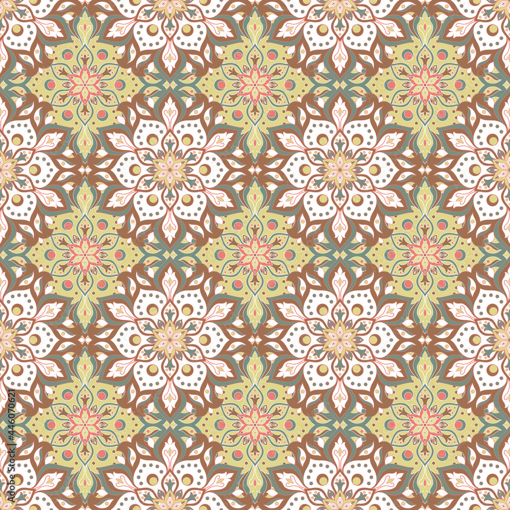 Floral Mandala Seamless Pattern_4