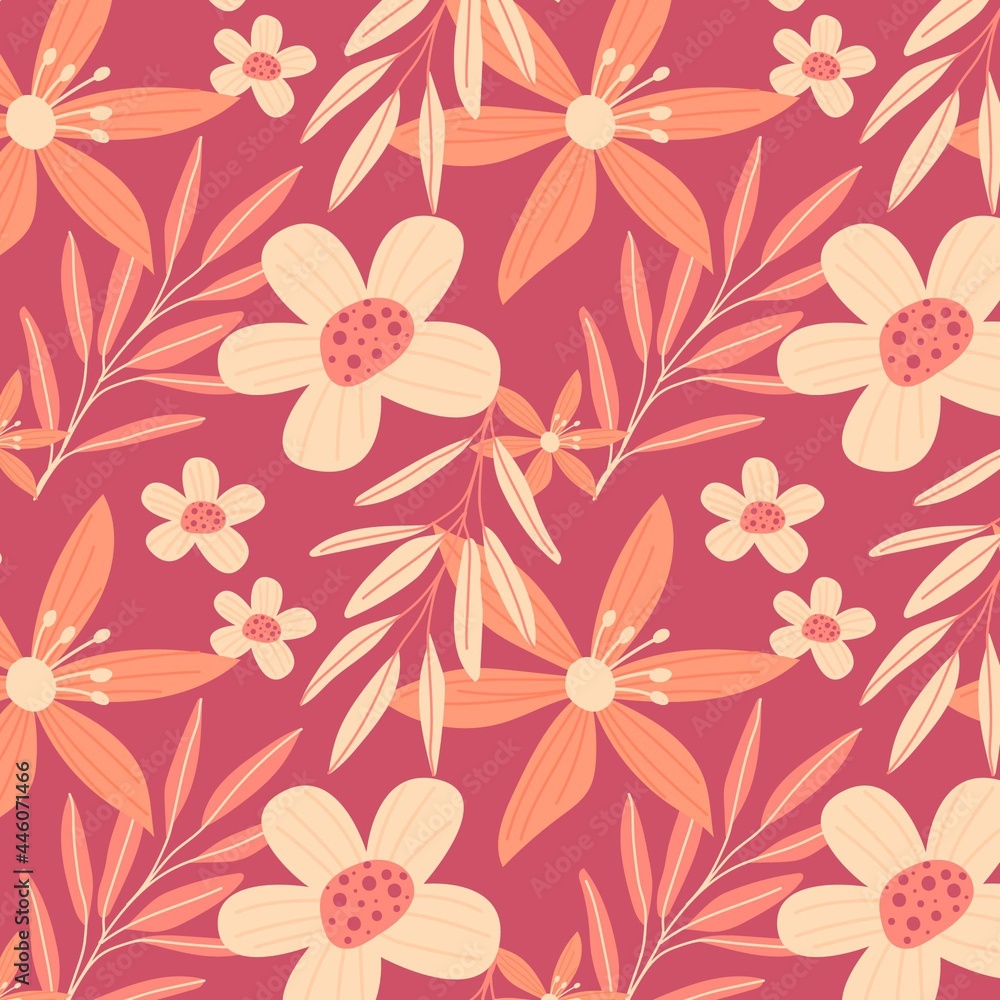 Floral Pattern Peach Tones_2