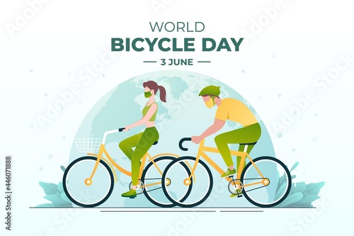 Gradient World Bicycle Day Illustration