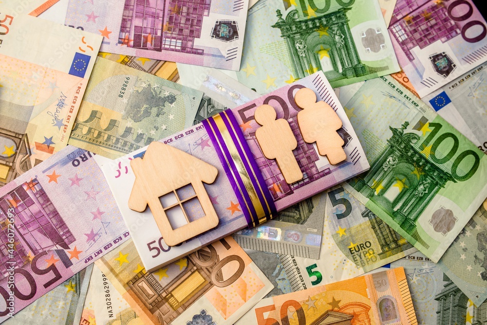 Symbol of home and family against the background of the Euro currency
Symbol of home and family against the background of the Euro currency