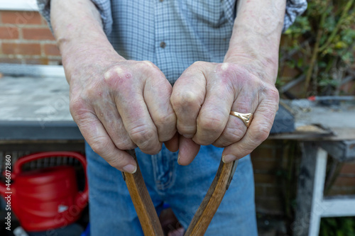 Senior adults hands in different scenarios  © James