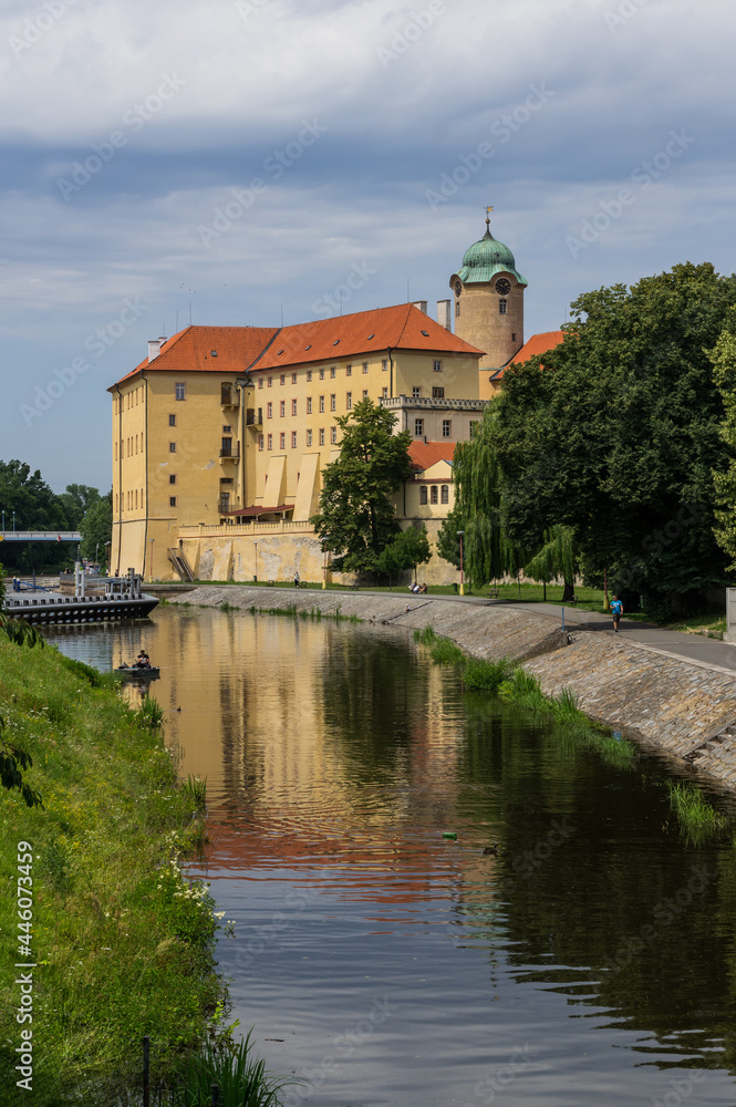 Podebrady castle, Czechia. Old gothic and renaissance castle at Labe (Elbe) river.