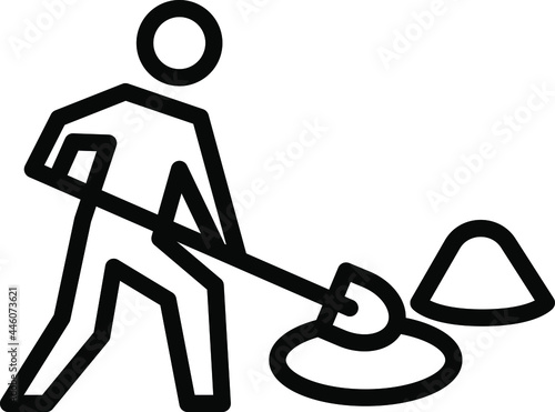  man digging a hole icon,  Key activities icon , vector illustration