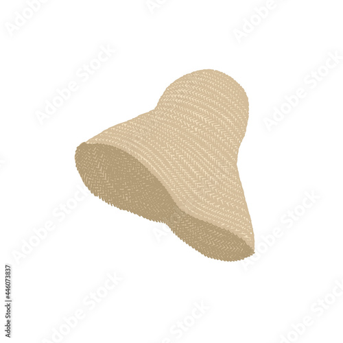 Woman clothing. Straw trendy summer fedora hat. Rattan panama. Abstract feminine vector illustrations. Summer trendy simple icons. Instagram post, business advertisement, flyer design.
