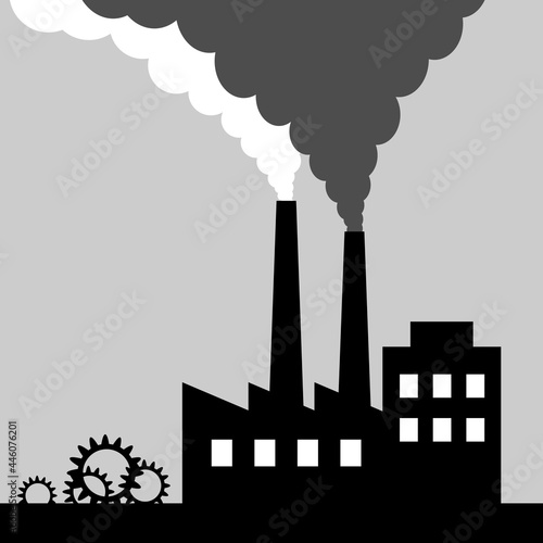 Factory vector icon. Environmental pollution