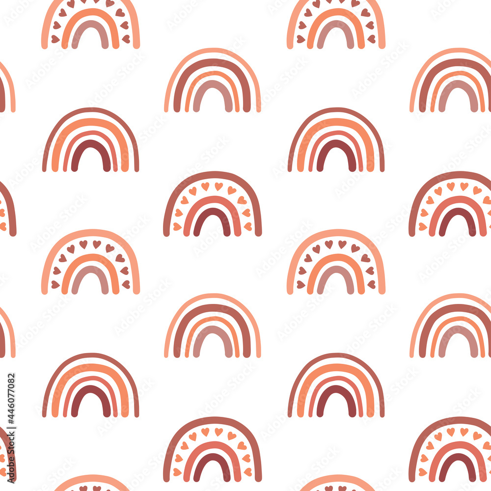 Boho rainbow seamless pattern. Good for banner, poster, flyer, greeting card, web design, print design. Vector illustration. Boho rainbow seamless pattern. Good for banner, poster, flyer, greeting card, web design, print design. Vector illustration.