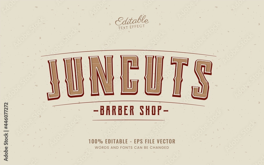 Naklejka premium vintage text effect good for barber shop logo