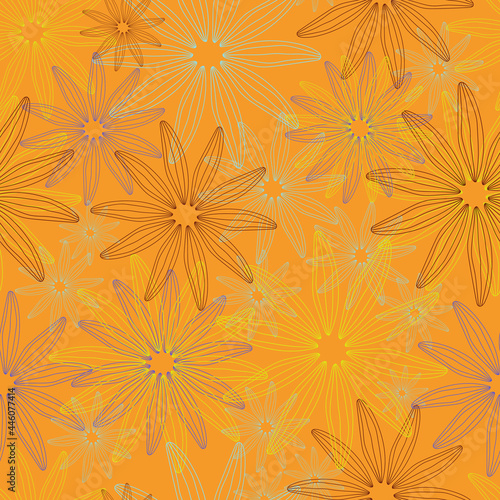 Summer flowers seamless pattern.