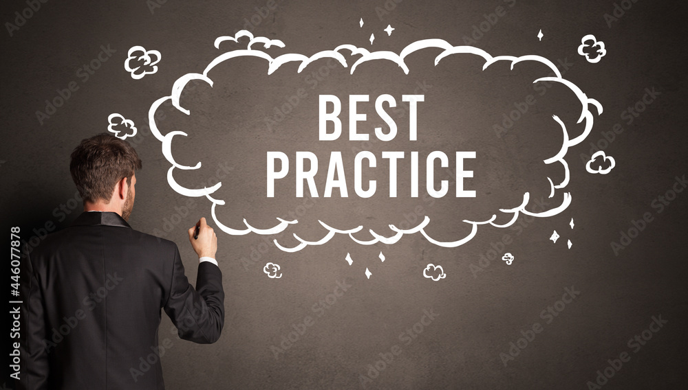 businessman drawing a cloud with inscription businessman drawing a cloud with inscription