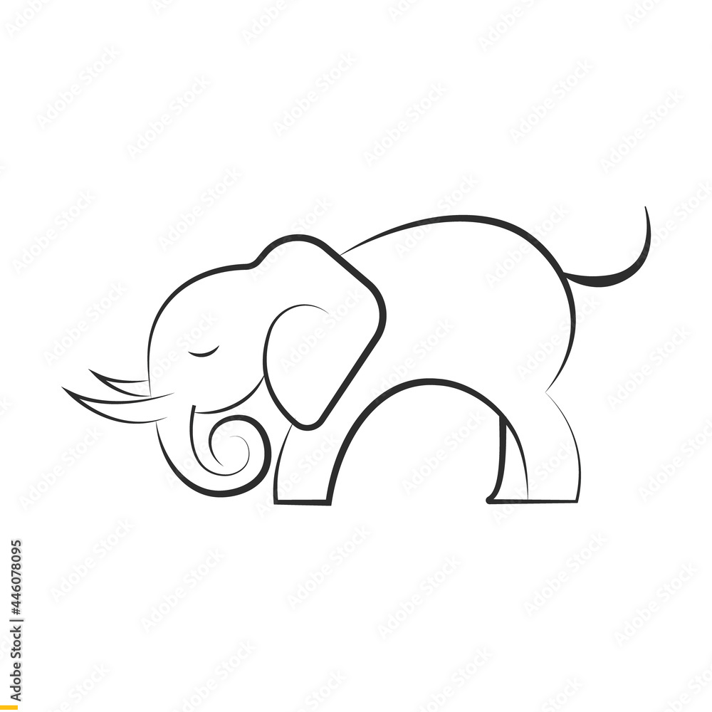 Elephant Line Art Vector Design for Business and Company Elephant Line Art Vector Design for Business and Company