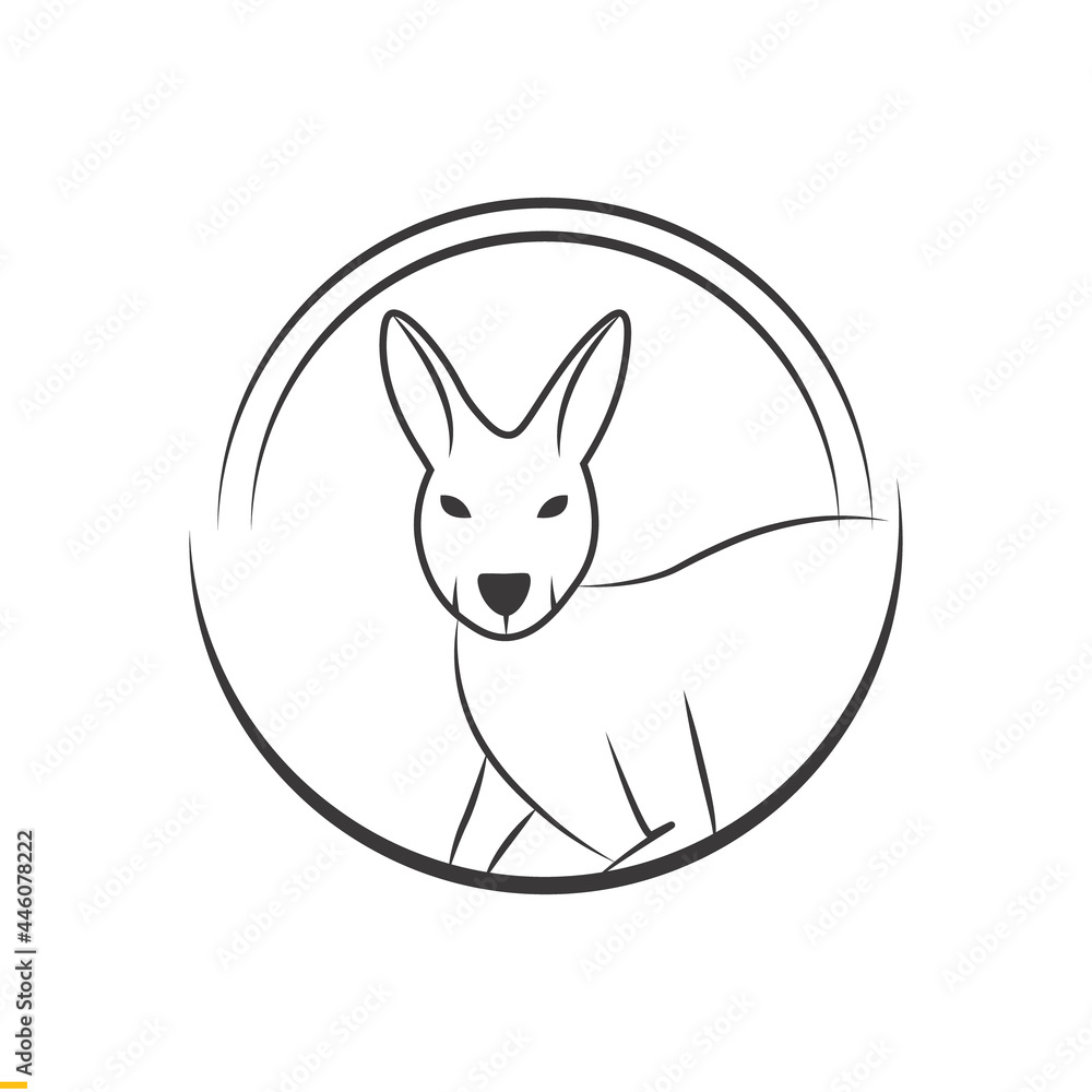 Kangaroo Line art Logo Design for Business and Company
