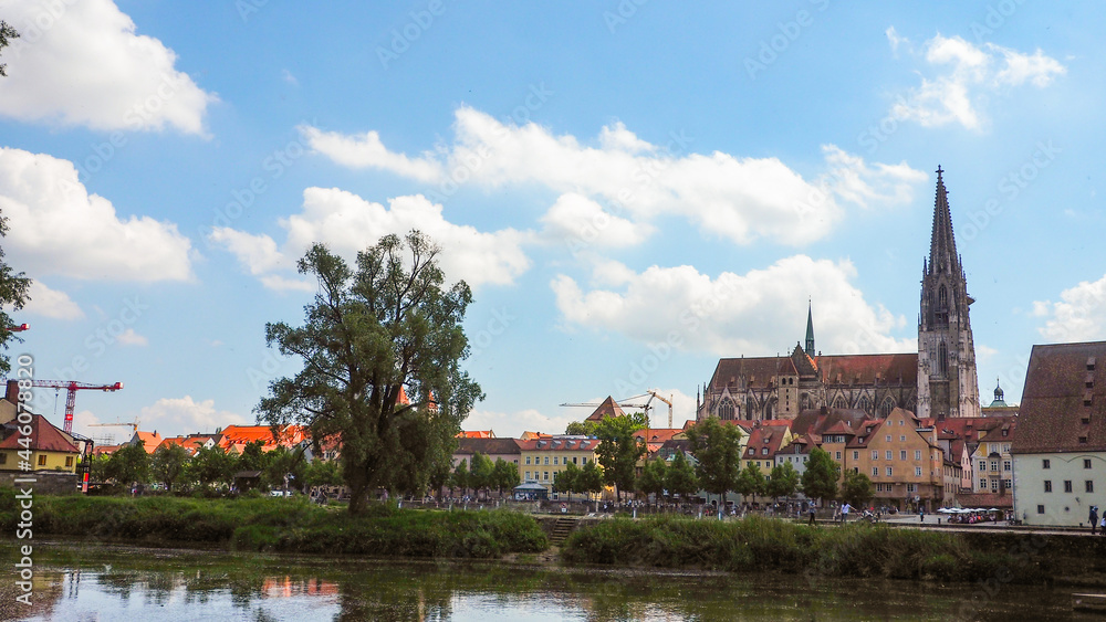View of the old town of Regensburg