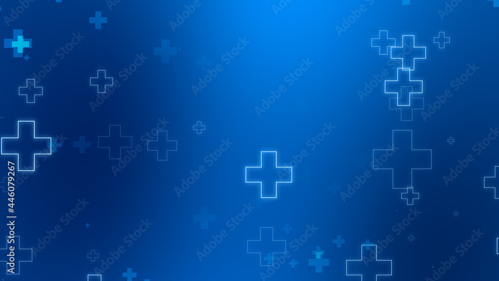 Abstract medical blue cross neon light shapes pattern background. Abstract medical blue cross neon light shapes pattern background.