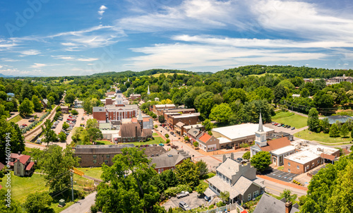 Aerial view of Tennessee's oldest town, Jonesborough. Jonesborough was founded in 1779 and it was the capital for the failed 14th State of the US, known as the State of Franklin photo