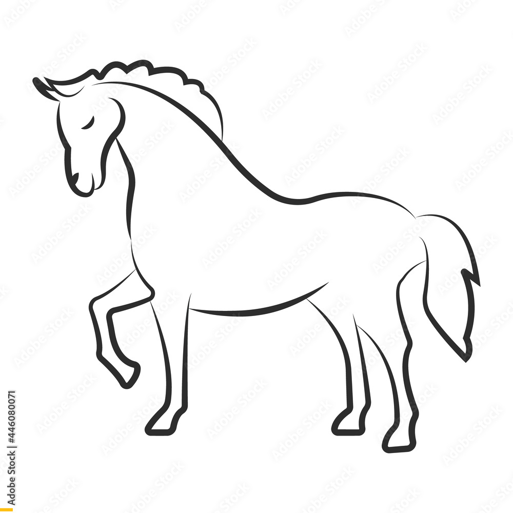 Horse Line Art Vector Design for Business and Company