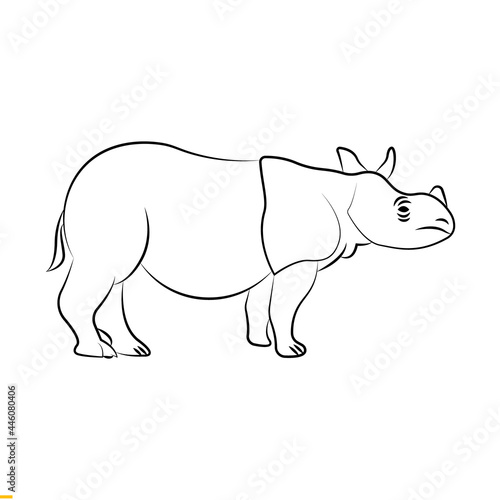 Rhino Line Art Vector logo Design for Business and Company