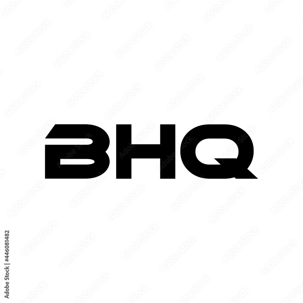 BHQ letter logo design with white background in illustrator, vector logo modern alphabet font overlap style. calligraphy designs for logo, Poster, Invitation, etc.