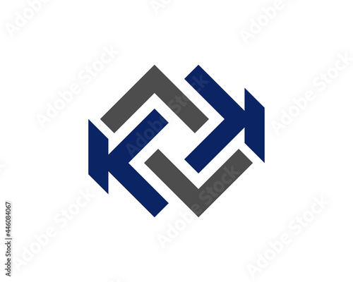 k letter rectangle logo icon template