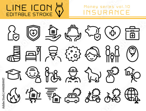 ラインアイコン　お金シリーズvol.10　保険