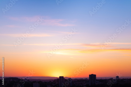 Sunset skyline building city in Brazil