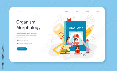 Anatomy school subject web banner or landing page. Internal human organ