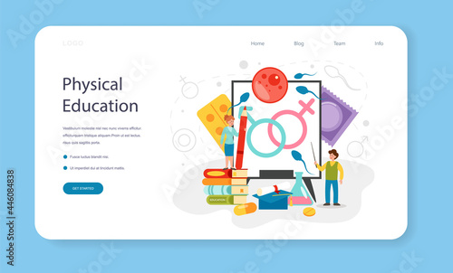 Sexual education web banner or landing page. Sexual health lesson