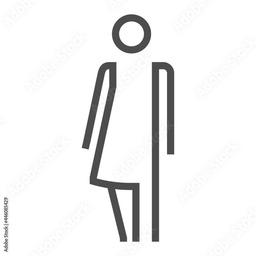 Lgbt stick figure, square line vector icon