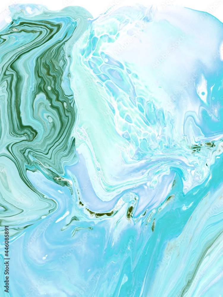 Obraz premium Blue creative abstract hand painted background, fluid art, marble texture,acrylic painting on canvas.