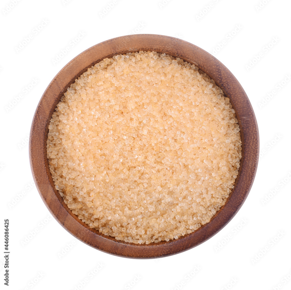 top view sugar in bowl isolated on white background. top view sugar in bowl isolated on white background.