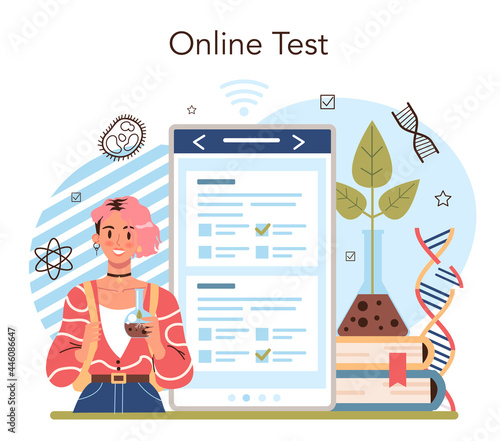Biology school subject online service or platform. Students exploring