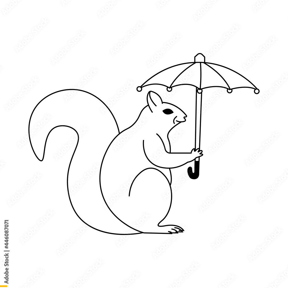 Obraz premium Squirrel Line Art Logo Design for Business and Companies