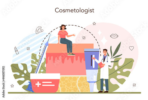 Cosmetologist concept. Skin care procedure. Hardware cosmetology