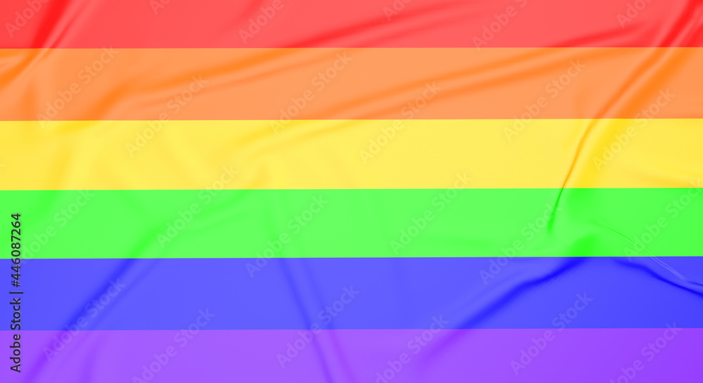 Red yellow orange green blue violet purple colorful background flag sign symbol lgbtq freedom homosexuality bisexual love peace gay lesbian community international right social lifestyle.3d Render
