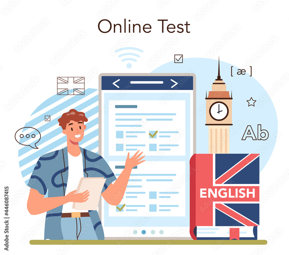 English class online service or platform. Study foreign languages English class online service or platform. Study foreign languages