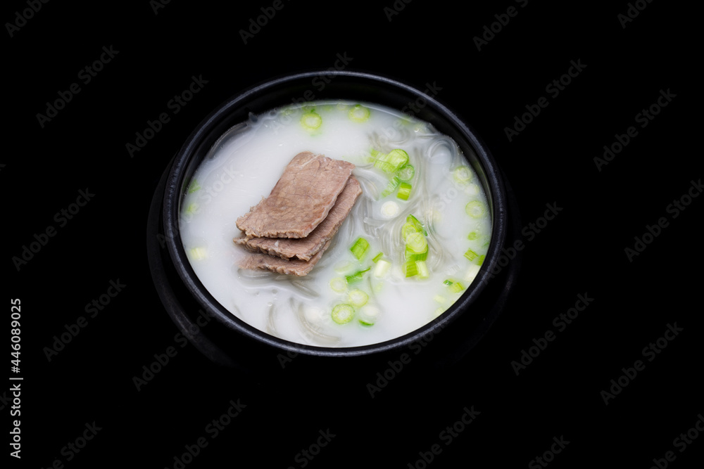 Korean food beef leg bone soup which is called Sullungtang Stock Photo