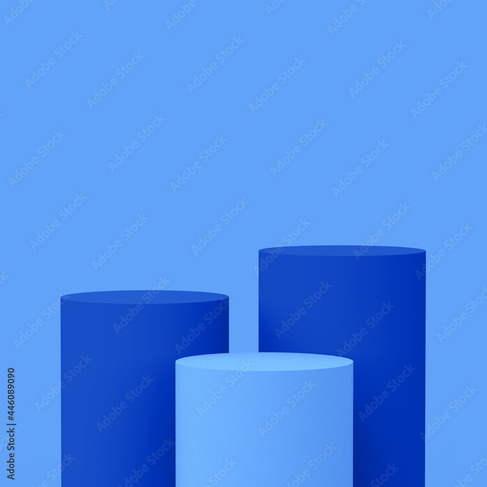 Abstract 3d blue cylinder podium minimal studio background. Abstract 3d blue cylinder podium minimal studio background.