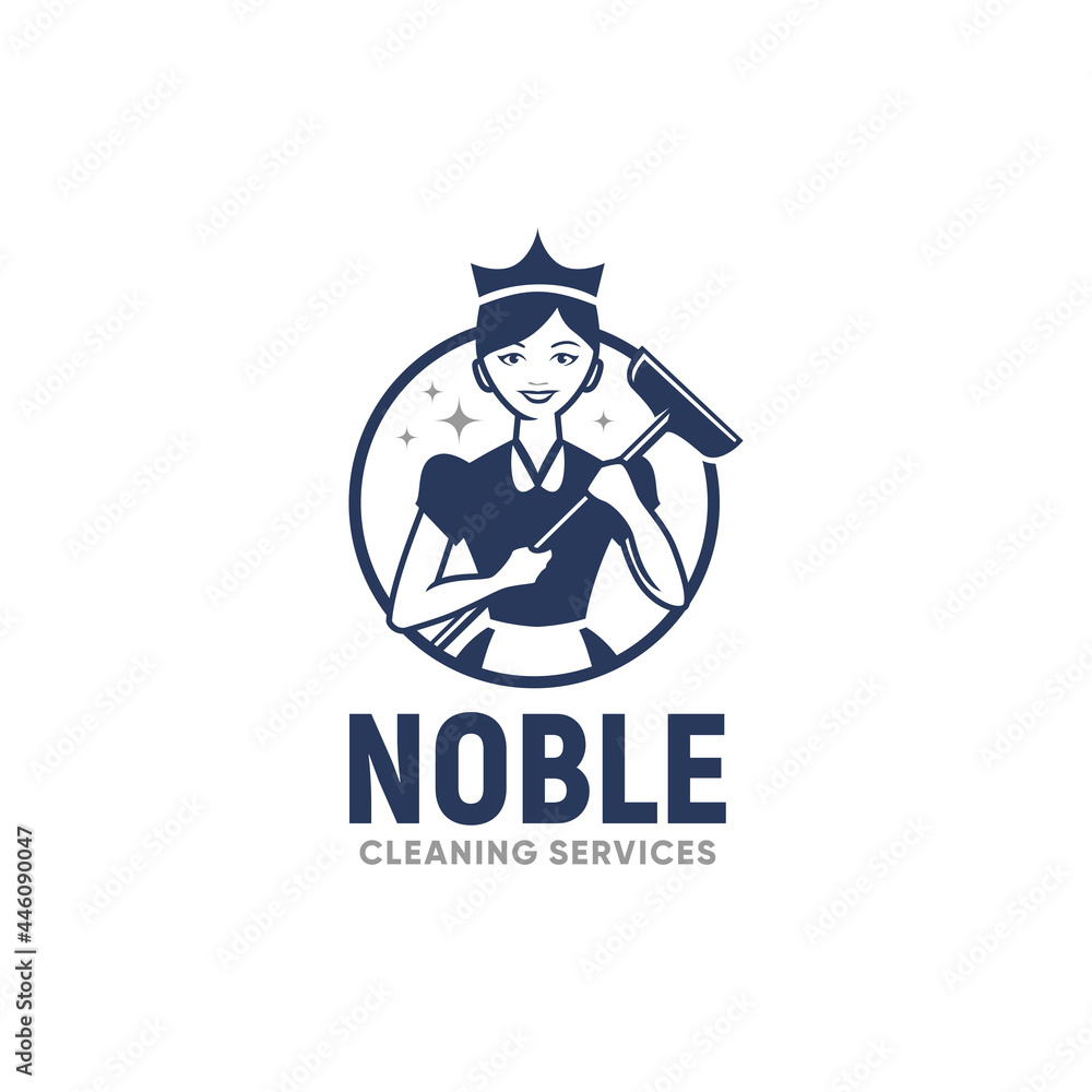 cleaning services logo inspiration, woman, vacuum cleaner cleaning services logo inspiration, woman, vacuum cleaner