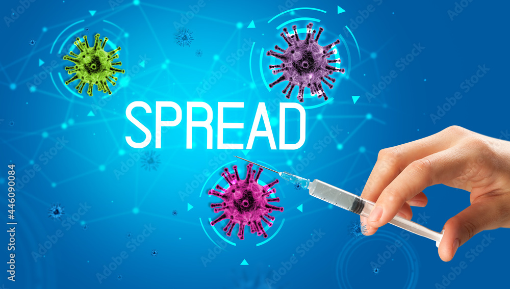 Syringe, medical injection in hand, coronavirus vaccine concept Syringe, medical injection in hand, coronavirus vaccine concept