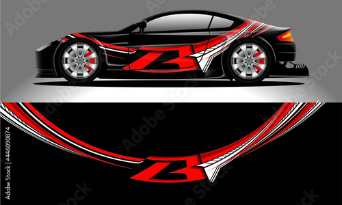  Car sticker or car wrap with natural natural concept with abstract line concept and initial B, can be installed on all