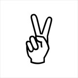 Fingers line icons design vector.