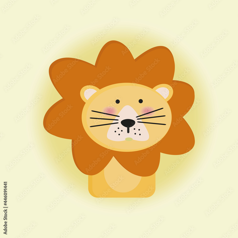 Vector illustration of a lion's head cartoon. Cute and kawaii lion Vector illustration of a lion's head cartoon. Cute and kawaii lion