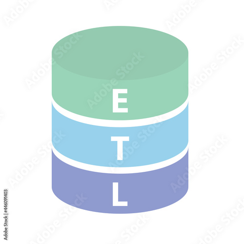ETL (Extract Transform and Load) acronym concept- vector illustration