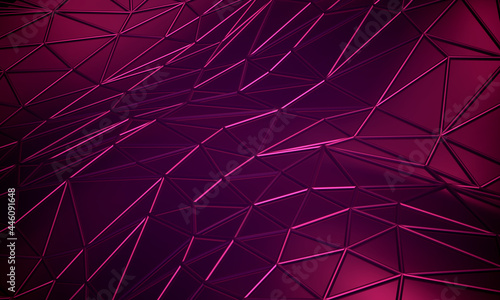 Photography Abstract composition of a triangulated surface. 3d rendering.